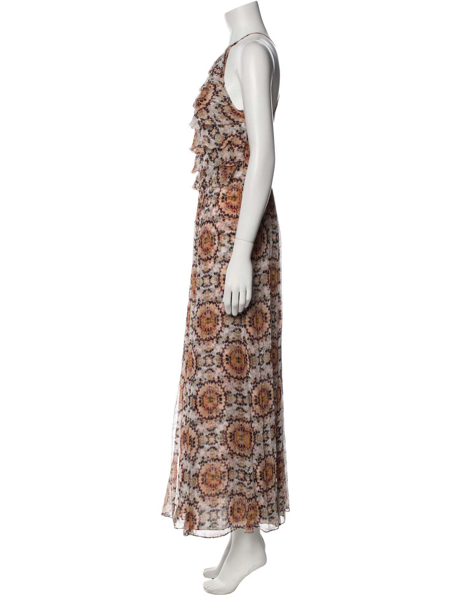 L'Agence Animal Print Long Dress